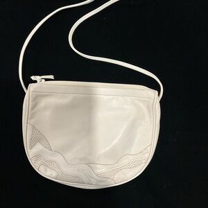 Vintage Elegant White leather  Crossbody Bag
